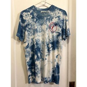 JUNGMAVEN Blue Tie Dye Madre Hemp Short Sleeve T Shirt Tee Top   Mens Size Small